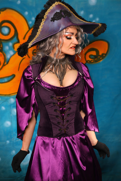 Petite Courtier Corset in Eggplant Velvet - The "Wanders & Wayfinders" Collection