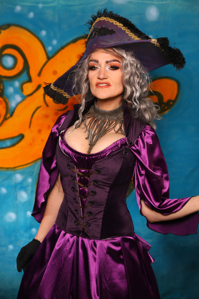 Petite Courtier Corset in Eggplant Velvet - The "Wanders & Wayfinders" Collection