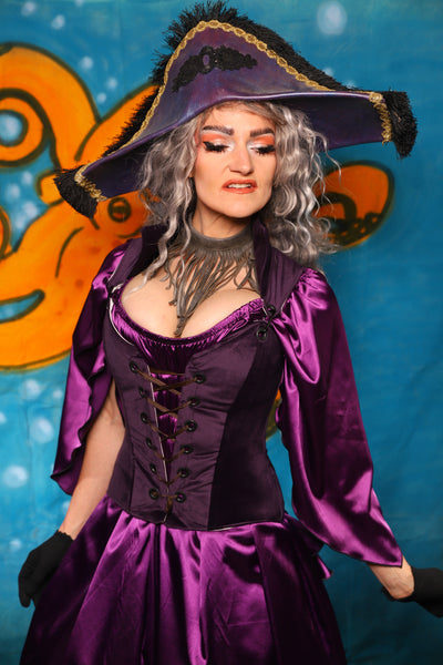 Petite Courtier Corset in Eggplant Velvet - The "Wanders & Wayfinders" Collection