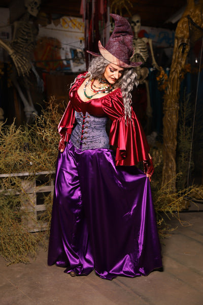 19. *CUSTOM LENGTH* Palazzo Pants *MUST leave outseam length at check out* in Grape Satin - The Prismatic Potion Collection