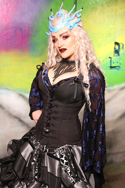 Courtier Corset In Charcoal Canvas Upholstery #3 -"Darken My Door" Collection