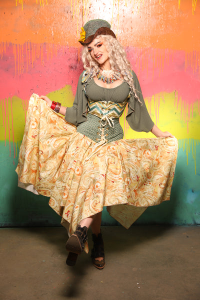Fairy Skirt in Citrus Watercolor - The "Fairy Flea Market" Collection