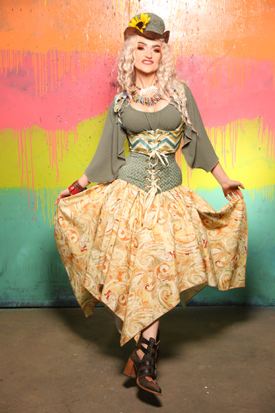 Fairy Skirt in Citrus Watercolor - The "Fairy Flea Market" Collection