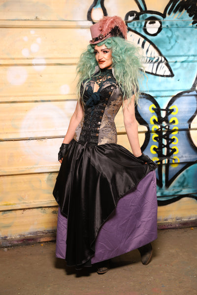 12. Crescent Skirt in Black Satin - The Bucc Stops Here! Collection