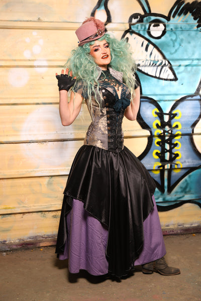 12. Crescent Skirt in Black Satin - The Bucc Stops Here! Collection