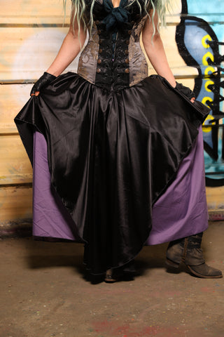 12. Crescent Skirt in Black Satin - The Bucc Stops Here! Collection