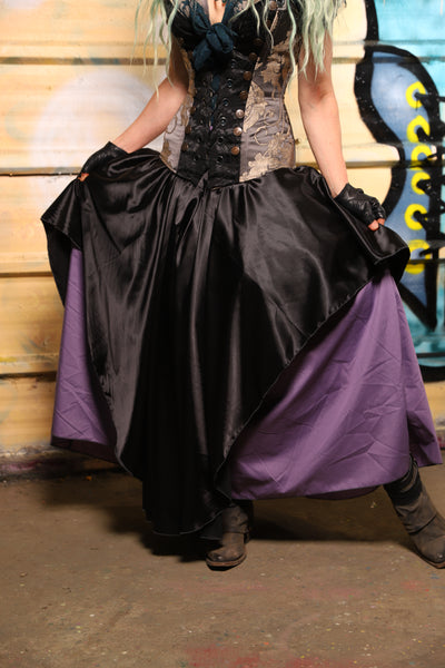 12. Crescent Skirt in Black Satin - The Bucc Stops Here! Collection