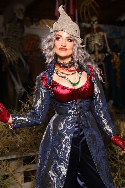 28. Detachable Long Sleeves in Navy & Silver Medallion - The Prismatic Potion Collection
