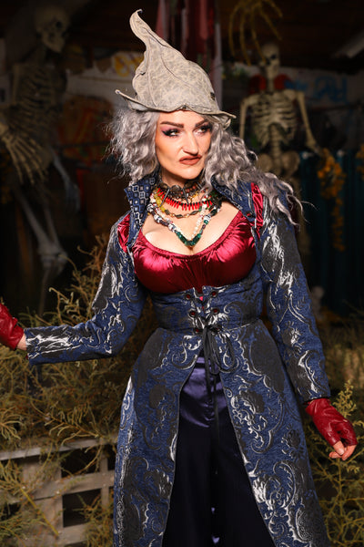 28. Detachable Long Sleeves in Navy & Silver Medallion - The Prismatic Potion Collection