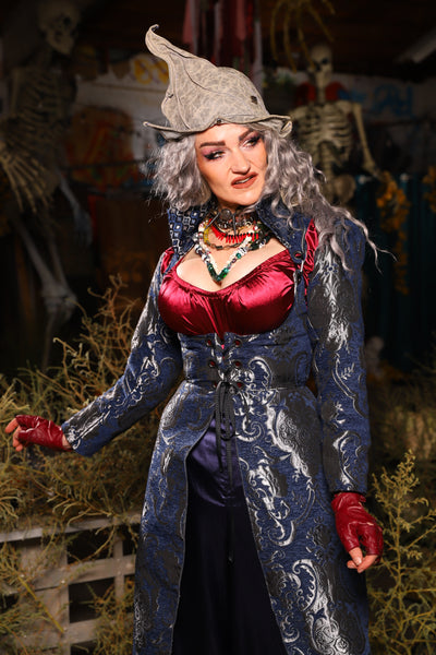 28. Detachable Long Sleeves in Navy & Silver Medallion - The Prismatic Potion Collection