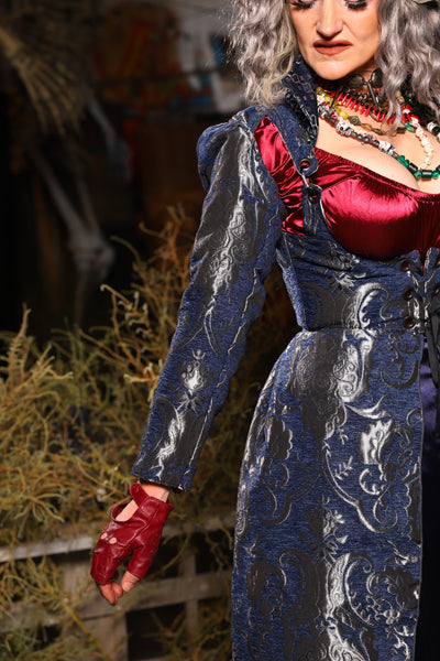 28. Detachable Long Sleeves in Navy & Silver Medallion - The Prismatic Potion Collection