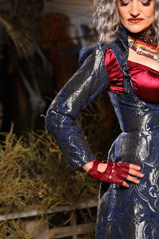28. Detachable Long Sleeves in Navy & Silver Medallion - The Prismatic Potion Collection