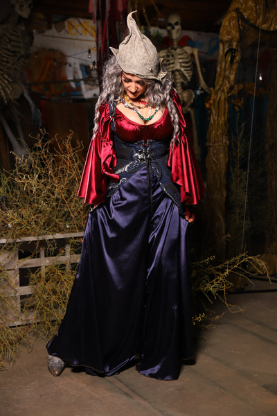 21. *CUSTOM LENGTH* Palazzo Pants *MUST leave outseam length at check out* in Navy Satin - The Prismatic Potion Collection