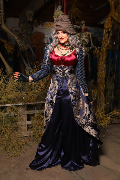 09. Birch Vixen in Navy & Pearl Damask - The Prismatic Potion Collection