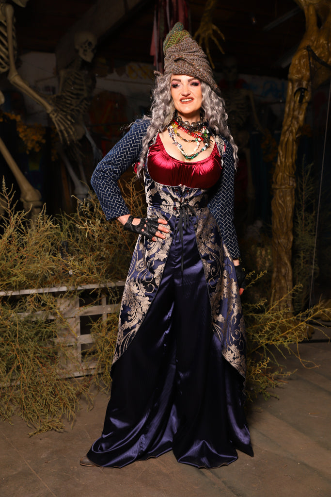 09. Birch Vixen in Navy & Pearl Damask - The Prismatic Potion Collection