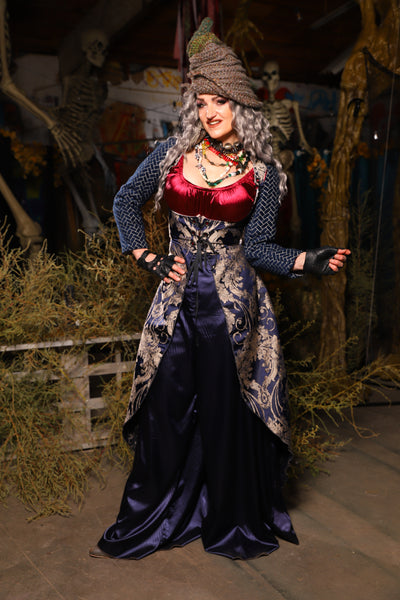 09. Birch Vixen in Navy & Pearl Damask - The Prismatic Potion Collection