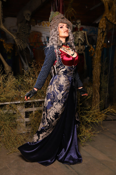 09. Birch Vixen in Navy & Pearl Damask - The Prismatic Potion Collection