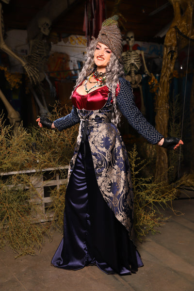 09. Birch Vixen in Navy & Pearl Damask - The Prismatic Potion Collection