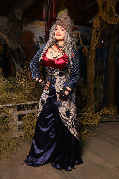 09. Birch Vixen in Navy & Pearl Damask - The Prismatic Potion Collection