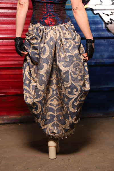 44. Swoon Skirt w/lace trim in Vintage Victory - The Ameri-can-can Collection
