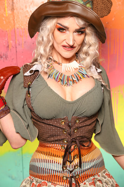 Cropped Dapper Vixen in Brown Dot - The "Fairy Flea Market" Collection