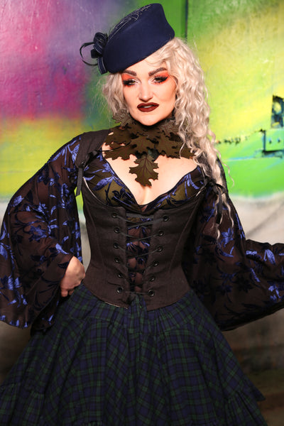 Maiden Bodice Charcoal Upholstery #14 - "Darken My Door" Collection