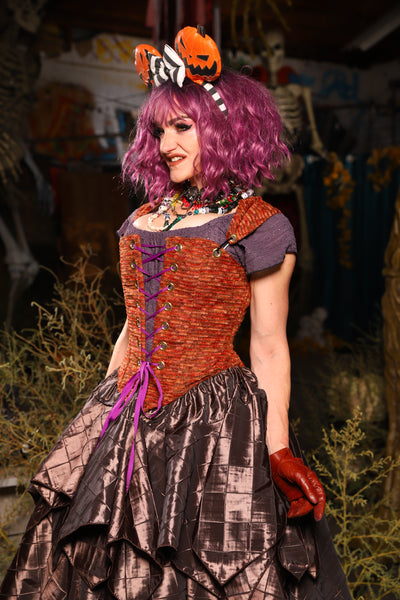 Elizabethan Corset in Emerald & Silver Medallion - Spooky Saturday Part 5