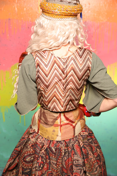 Cropped Dapper Vixen in Sedona Chevron - The "Fairy Flea Market" Collection