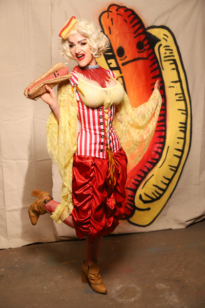 NEW! Ruse Skirt in Red Satin - Damsel BBQ