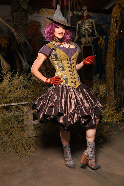 Mini Fairy Skirt w/ruffle in Tree Bark Pintuck - Spooky Saturday Part 5
