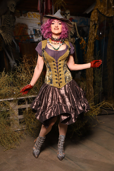 Mini Fairy Skirt w/ruffle in Tree Bark Pintuck - Spooky Saturday Part 5