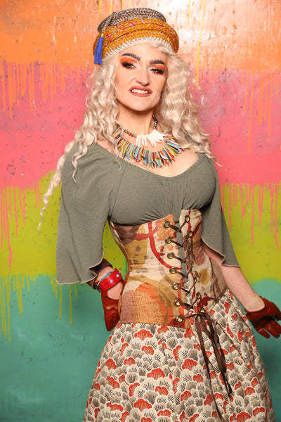 Wench Corset in "Honestly Pretty Fugly" - The "Fairy Flea Market" Collection