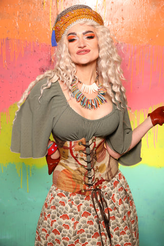 Wench Corset in "Honestly Pretty Fugly" - The "Fairy Flea Market" Collection