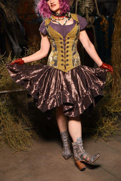Mini Fairy Skirt w/ruffle in Tree Bark Pintuck - Spooky Saturday Part 5