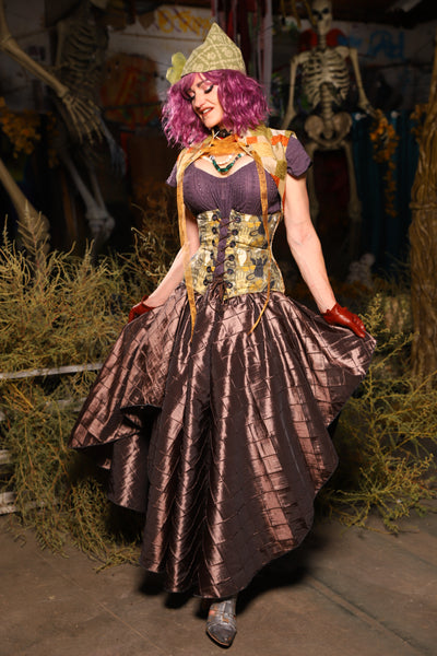 Crescent Skirt in Tree Bark Pintuck - Spooky Saturday Part 5