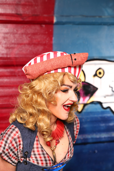 21. Hot Dog Striped Hat - The Ameri-can-can Collection