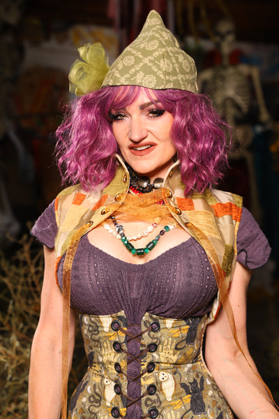 Lace up Vest in Harvested Patch - Spooky Saturday Part 5