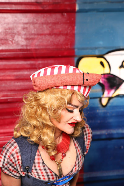 21. Hot Dog Striped Hat - The Ameri-can-can Collection