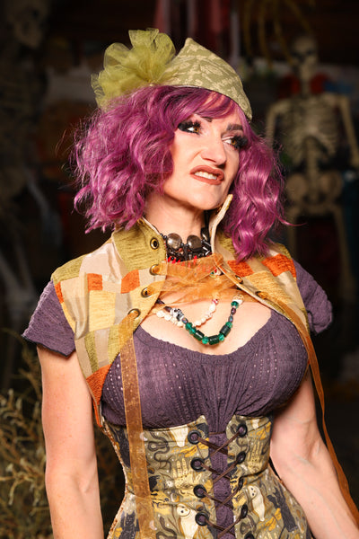 Lace up Vest in Harvested Patch - Spooky Saturday Part 5