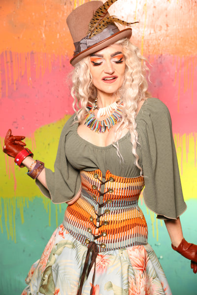 Wench Corset in Painted Dunes - The "Fairy Flea Market" Collection