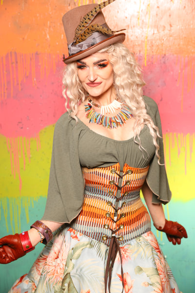 Wench Corset in Painted Dunes - The "Fairy Flea Market" Collection