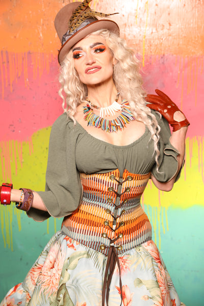 Petite Wench Corset in Painted Dunes - The "Fairy Flea Market" Collection
