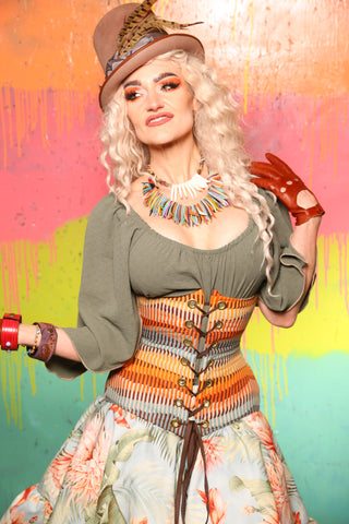 Petite Wench Corset in Painted Dunes - The "Fairy Flea Market" Collection