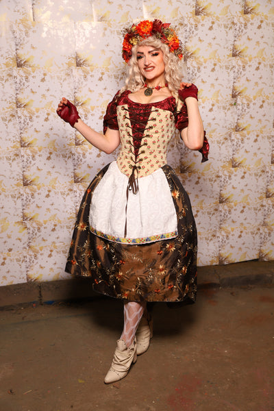 16. Oktoberfest Set #16: Elizabethan Corset + Hobbit Tulip Skirt + Apron *blouse sold separately* - Oktoberfest Sets Collection