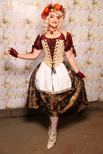 16. Oktoberfest Set #16: Elizabethan Corset + Hobbit Tulip Skirt + Apron *blouse sold separately* - Oktoberfest Sets Collection