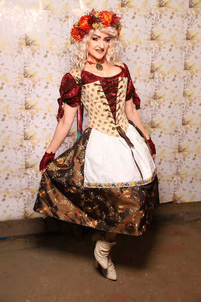 16. Oktoberfest Set #16: Elizabethan Corset + Hobbit Tulip Skirt + Apron *blouse sold separately* - Oktoberfest Sets Collection