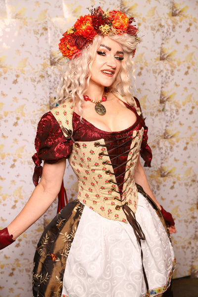 16. Oktoberfest Set #16: Elizabethan Corset + Hobbit Tulip Skirt + Apron *blouse sold separately* - Oktoberfest Sets Collection