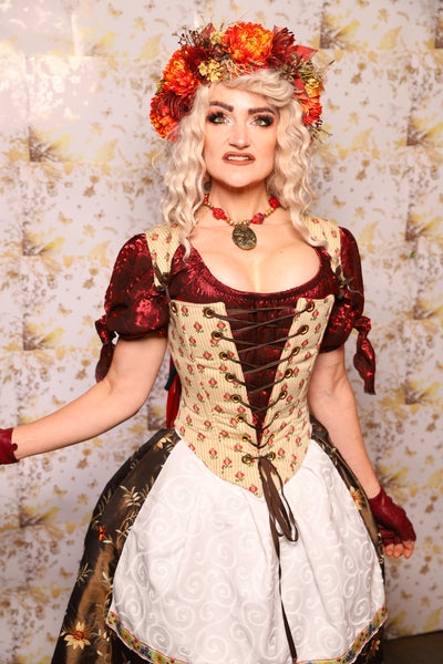16. Oktoberfest Set #16: Elizabethan Corset + Hobbit Tulip Skirt + Apron *blouse sold separately* - Oktoberfest Sets Collection