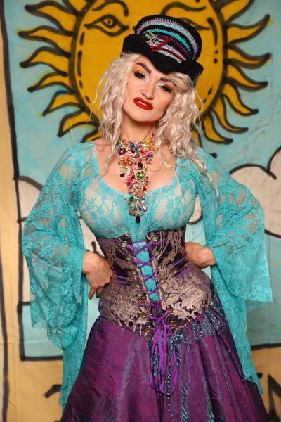 Wench Underbust Corset in Royalty Damask - Surprise Sale!