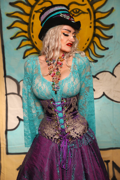 Wench Underbust Corset in Royalty Damask - Surprise Sale!